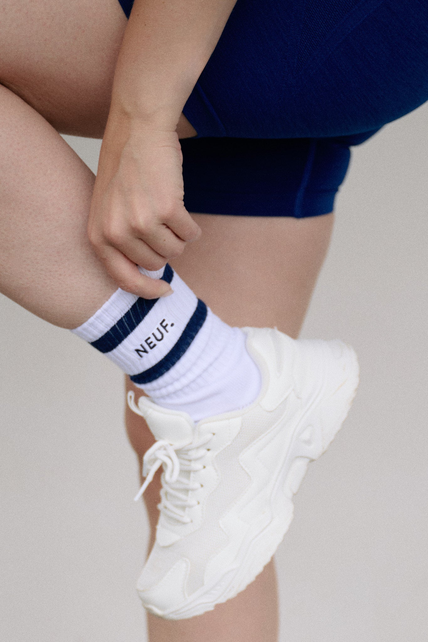 Eiffel in Paris – Chaussettes Rayures Blanc/Bleu